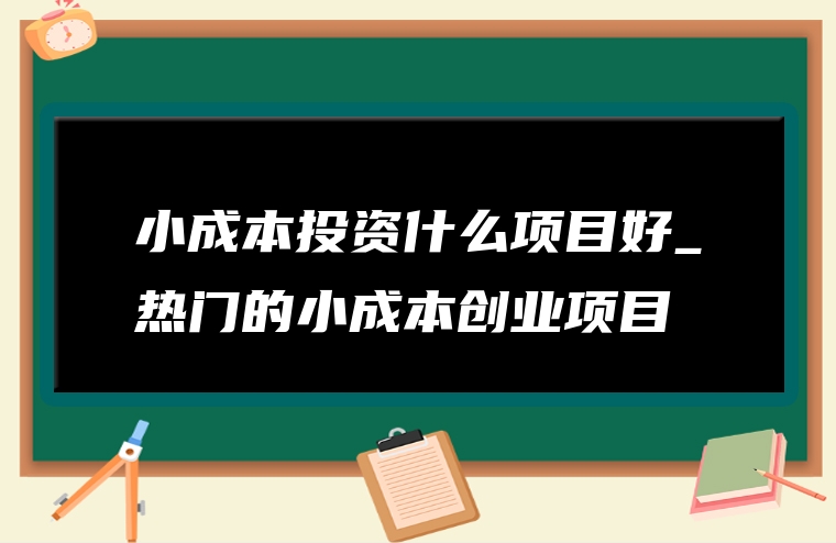 小成本投资什么项目好_热门的小成本创业项目