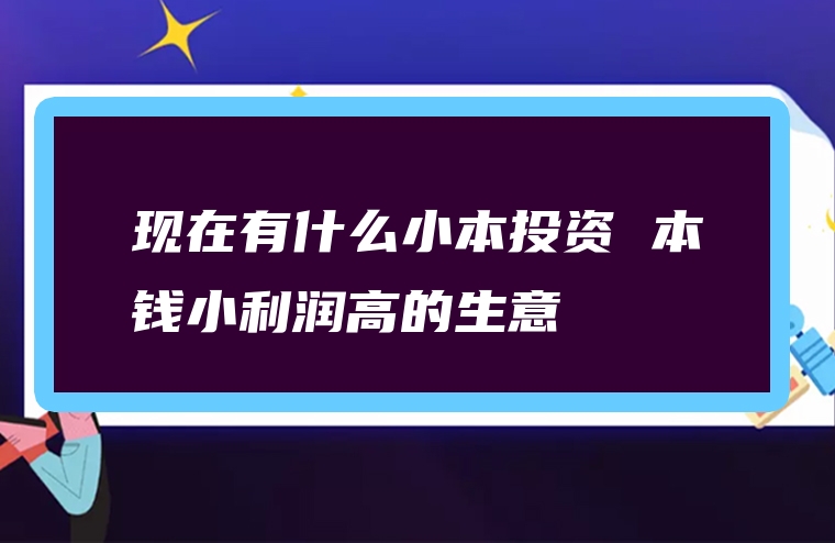 现在有什么小本投资 本钱小利润高的生意